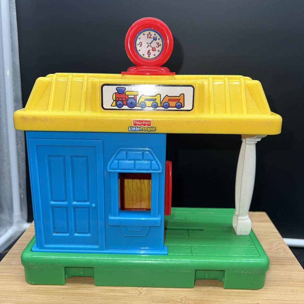 Fisher Price Little People Pop N Surprise Train Station Railroad Depot